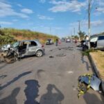 Colisão violenta em rodovia deixa sete feridos