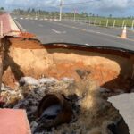 Cratera na Orla Sul em Aracaju, cresce e rodovia segue interditada
