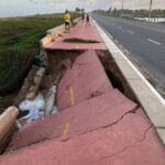Parte da ciclovia da Orla Sul desmorona