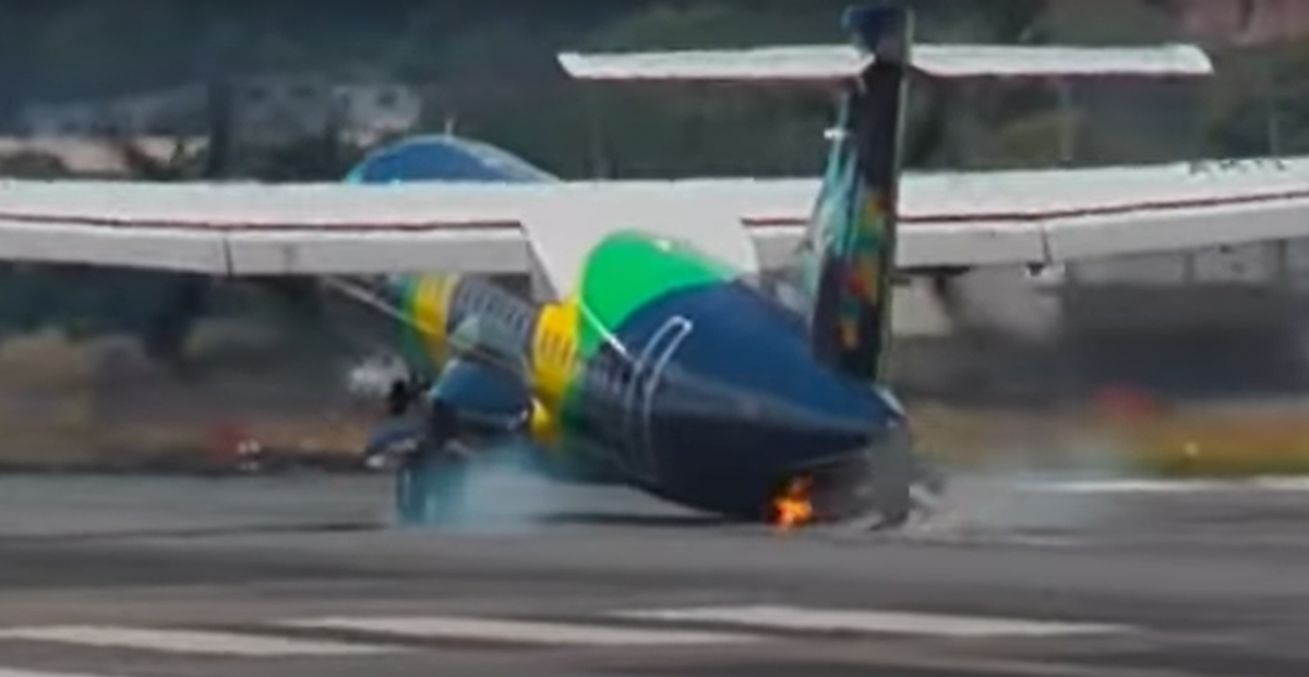 Vídeo: Avião que saiu de Aracaju bate cauda em pista do aeroporto de Recife