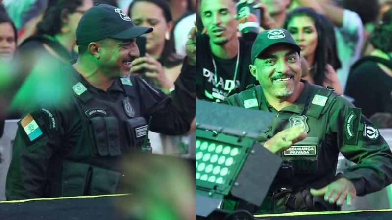 Segurança é demitido após ser visto dançando no show da banda Unha Pintada enquanto trabalhava Segurança é demitido após ser visto dançando no show da banda Unha Pintada enquanto trabalhava