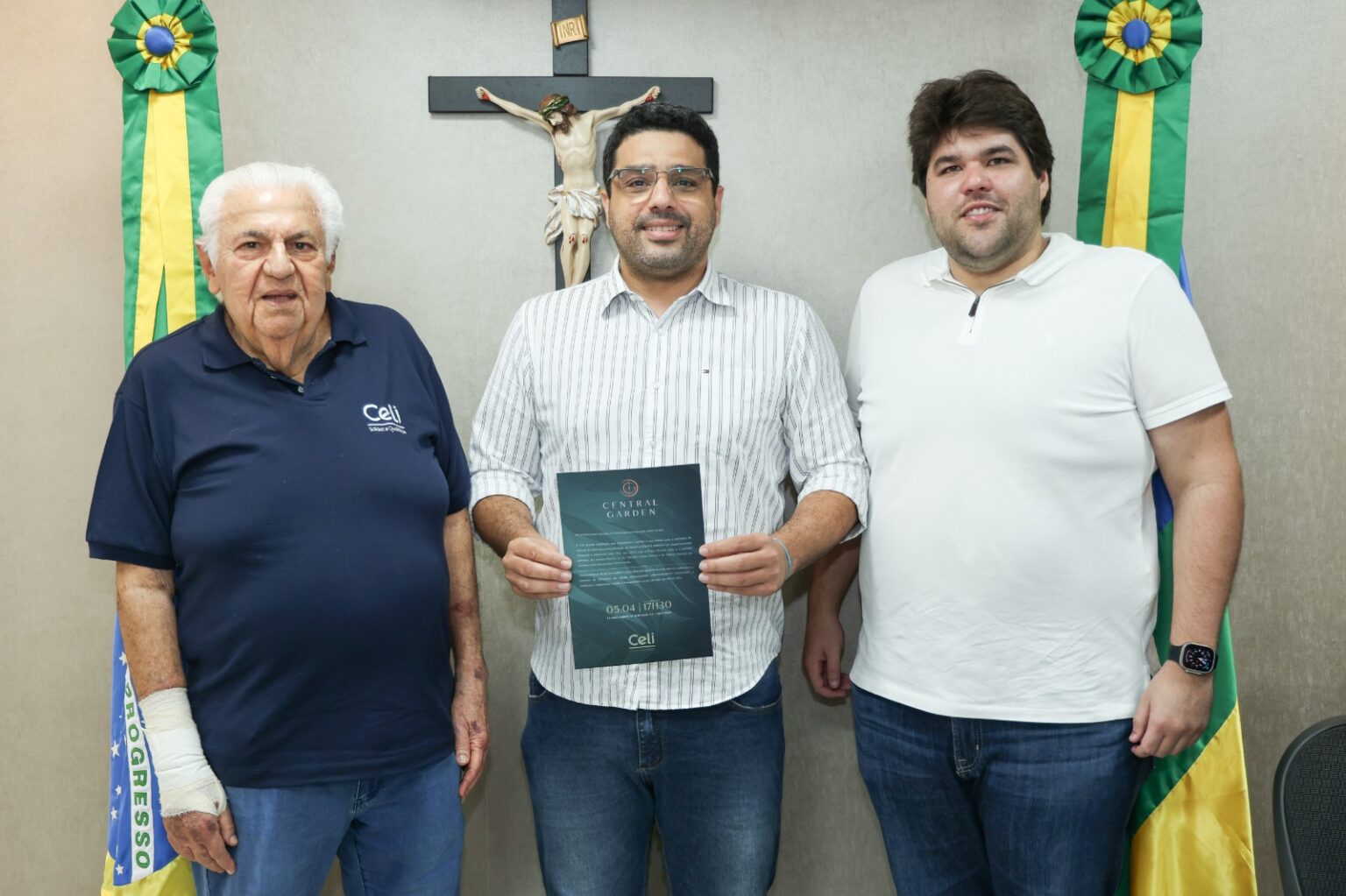 O presidente da Alese – Jeferson Andrade –  reuniu-se com o diretor-presidente da Construtora Celi, Luciano Barreto ao lado do seu neto, Wagner Junior