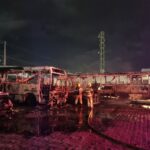 Incêndio atinge quatro caminhões estacionados em posto de combustível em Cristinápolis