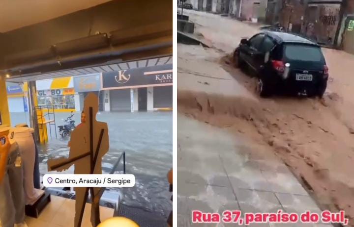 Fortes chuvas causam transtornos a comerciantes locais em Aracaju