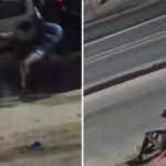 Homem agride mulher e ela revida com um mata-leão