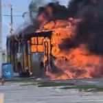 Confira vídeo que mostra ônibus em chamas na Zona de Expansão