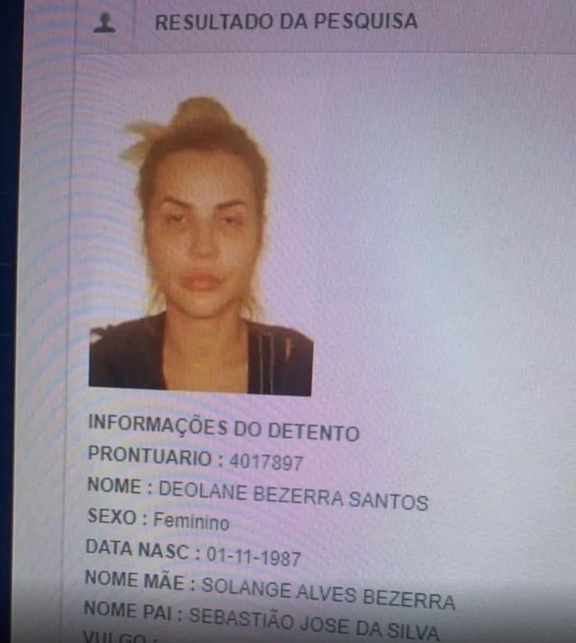 Vaza foto de Deolane Bezerra em sistema prisional Vaza foto de Deolane Bezerra em sistema prisional