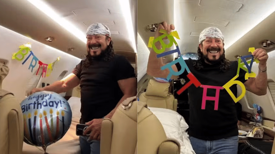 Bell Marques comemora os seus 72 anos com festa em avião Bell Marques comemora os seus 72 anos com festa em avião