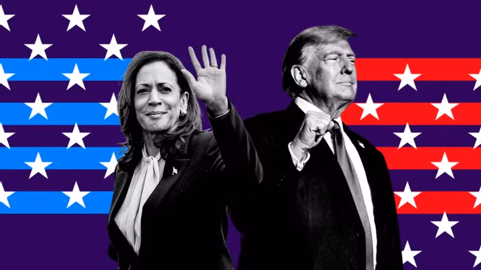 Donald Trump recua durante debate enquanto Kamala adota uma postura ofensiva