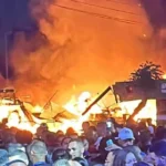 Incêndio atinge praça de alimentação em show de Thiaguinho