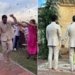 Marcos Pigossi e o cineasta italiano Marco Calvani selam união em cerimônia de casamento na Itália