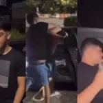Três homens flagrados disparando tiros para o alto e atacando moradores de rua