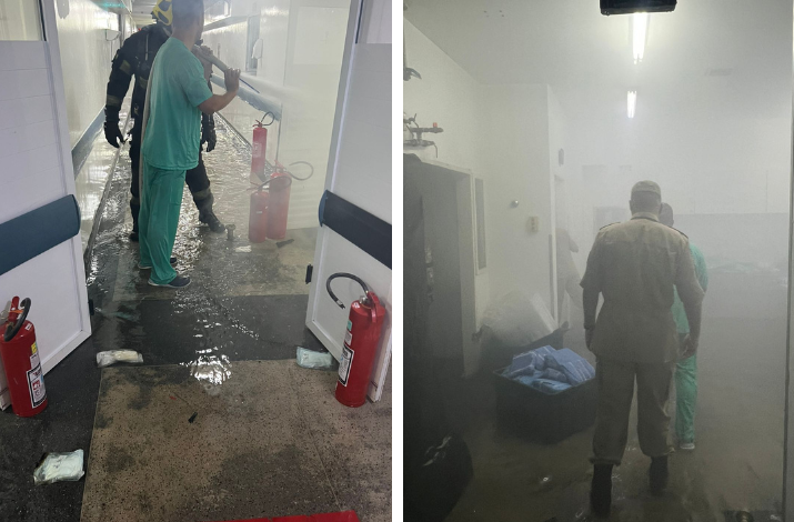 Incêndio atinge hospital estadual em Aparecida de Goiânia Incêndio atinge hospital estadual em Aparecida de Goiânia