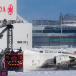 Avião da Delta Airlines capota e fica em chamas após pousar