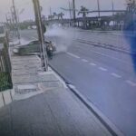veja momento em que motociclista é atingido por carro de luxo em acidente na 13 de julho