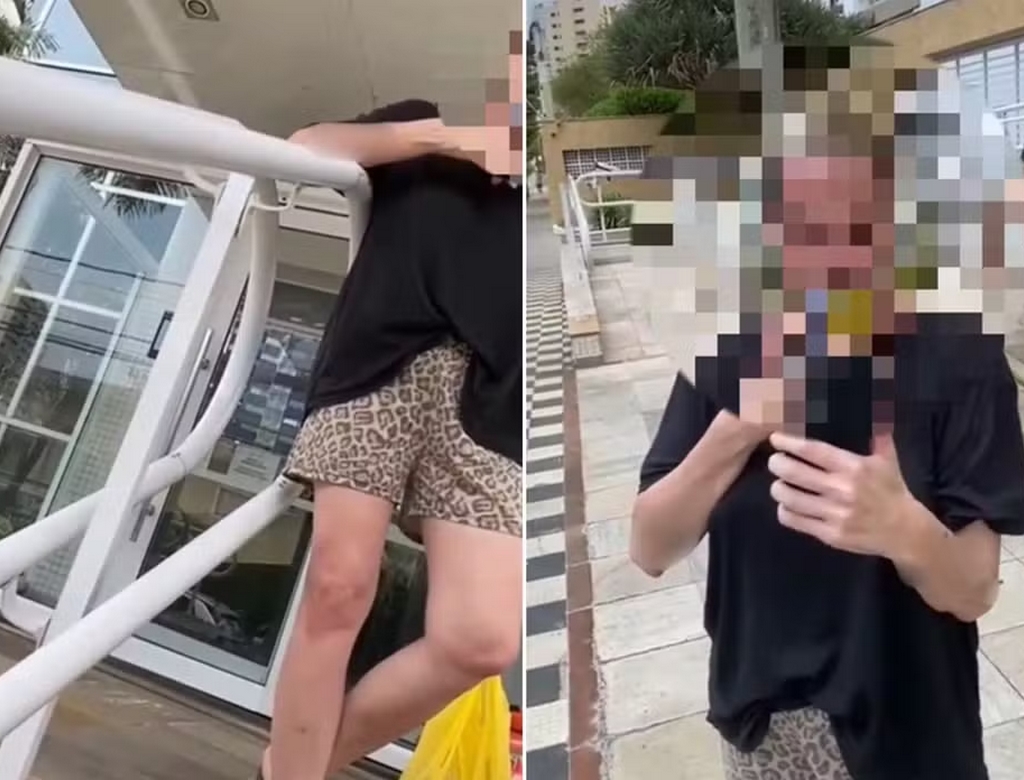 Entregadores fazem protesto após mulher jogar capacete em motoboy