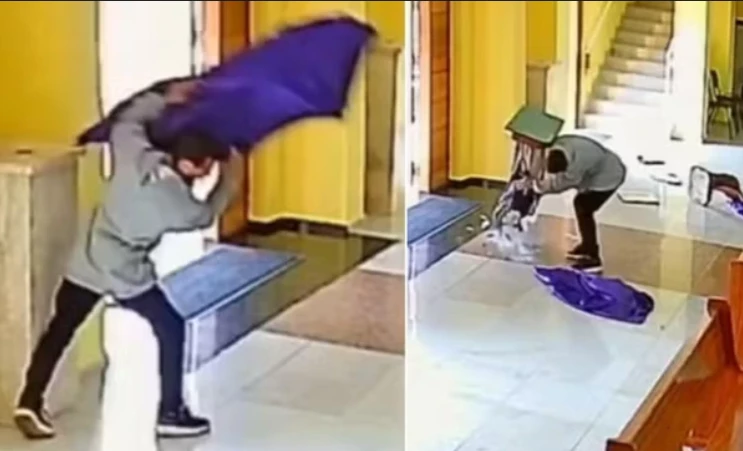 Homem invade igreja e vandaliza local, destruindo imagens de santos