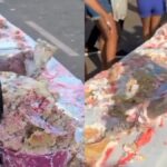 Bolo do dia das mães é atacado pela população com baldes e pá em município maranhense
