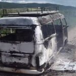 Ônibus escolar pega fogo em Poço Verde e 12 alunos escapam ilesos