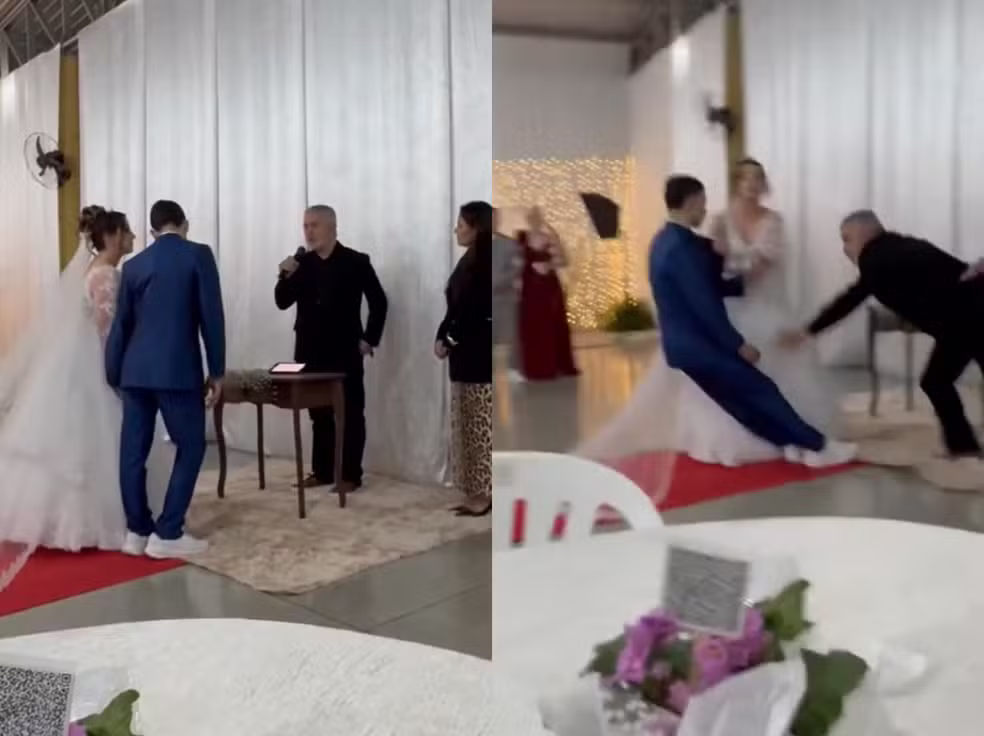 Noivo desmaia no altar da igreja durante cerimônia de casamento em SC