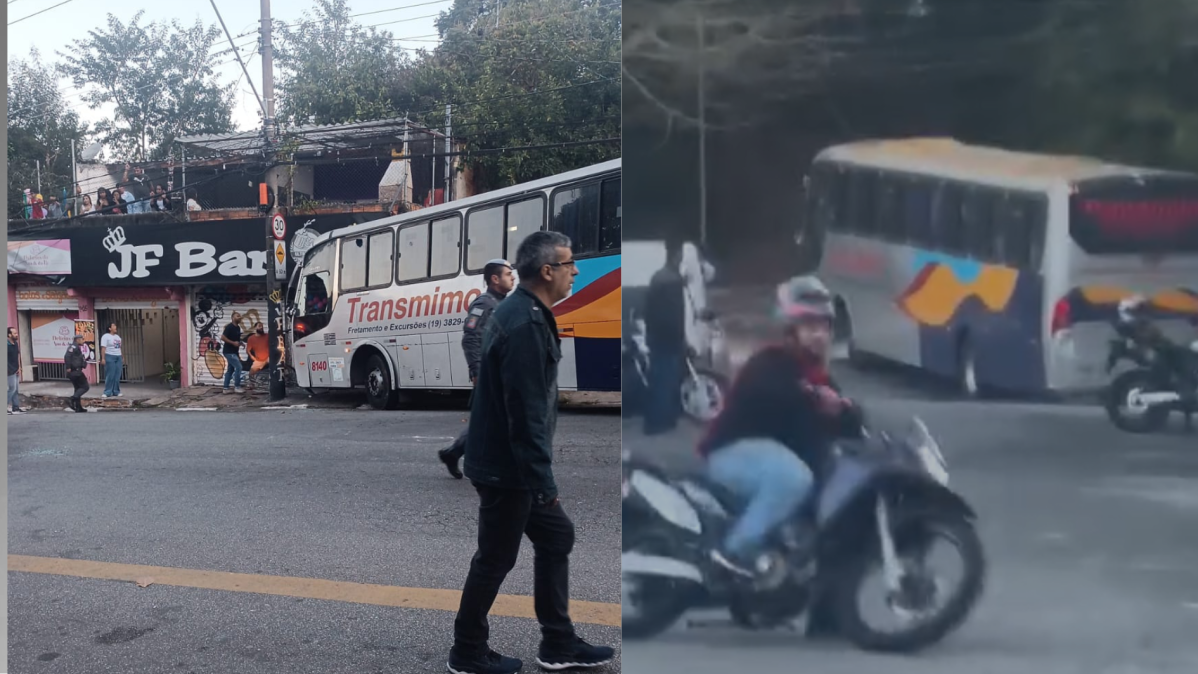 Enfurecido, homem rouba ônibus e causa destruição em São Paulo