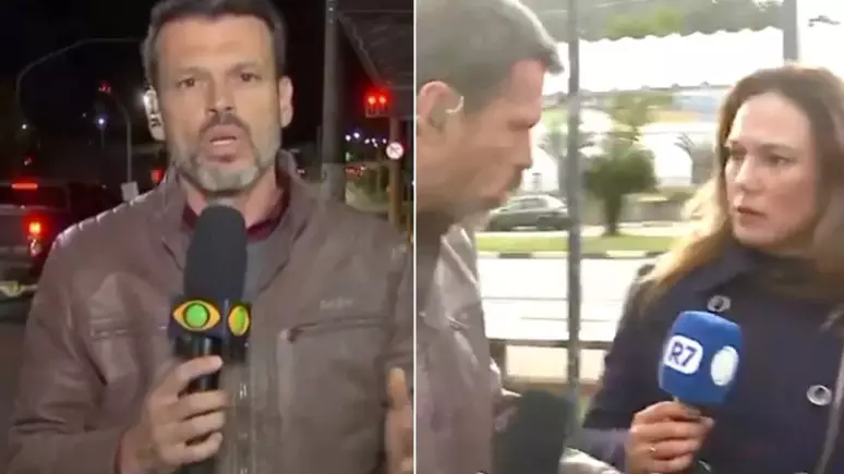 Band afasta repórter Lucas Martins após empurrão em colega durante cobertura ao vivo Band afasta repórter Lucas Martins após empurrão em colega durante cobertura ao vivo