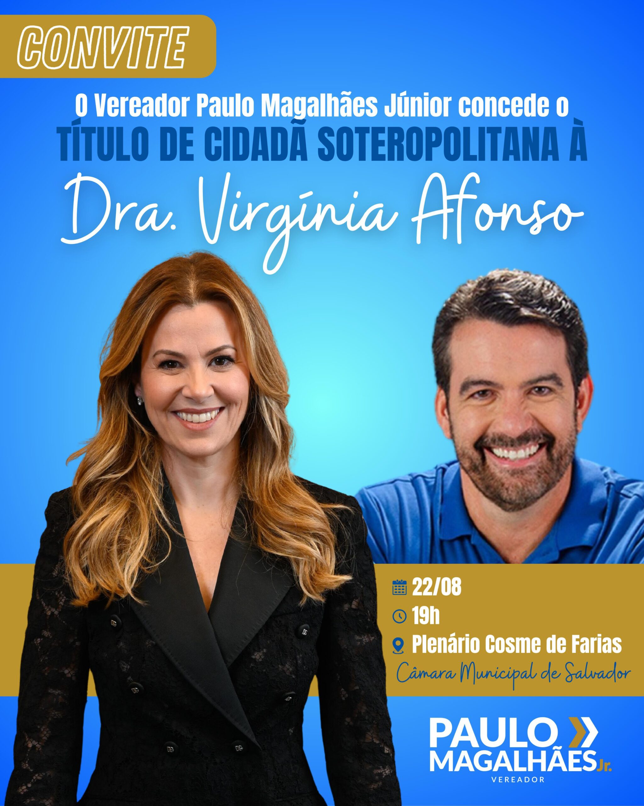 Vereador Paulo Magalhães Jr. concede Título de Cidadã Soteropolitana à Dra. Virgínia Afonso, conselheira federal da OAB Nacional