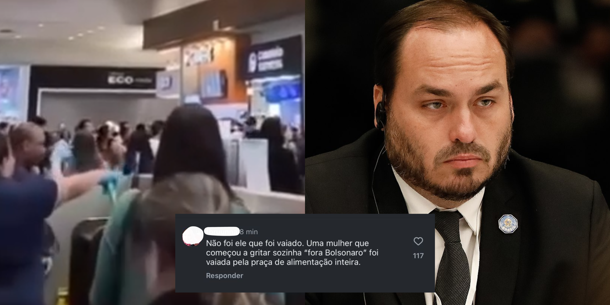 Carlos Bolsonaro é recebido com vaias em Shopping de Santa Catarina