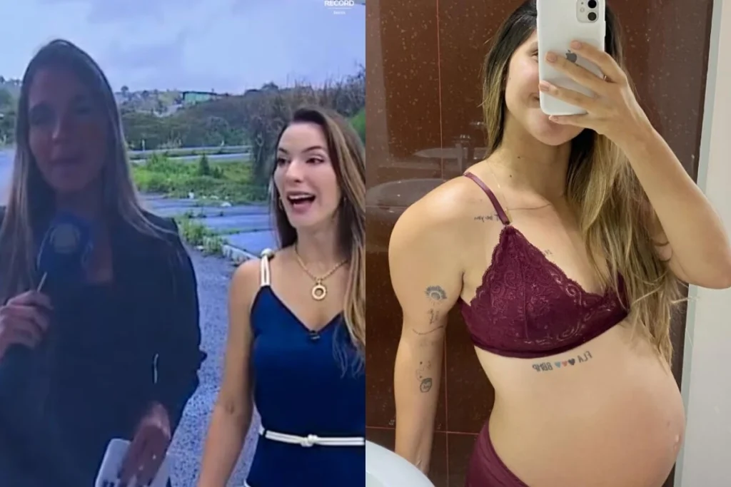Repórter da Record Bahia entra em trabalho de parto durante transmissão ao vivo em Itabuna