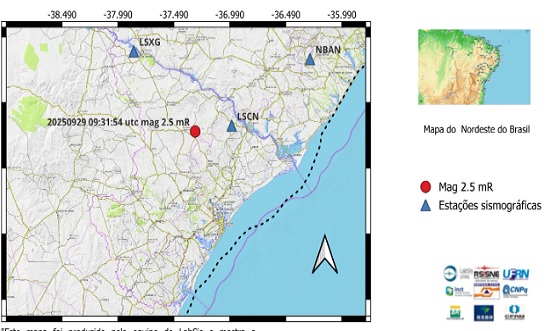 Tremor de 2.5 é registrado em Graccho Cardoso Tremor de 2.5 é registrado em Graccho Cardoso