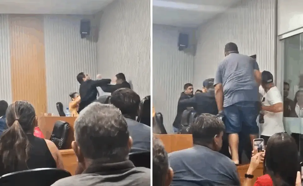 Vereadores entram em luta corporal e cena interrompe sessão em Sena Madureira, interior do Acre
