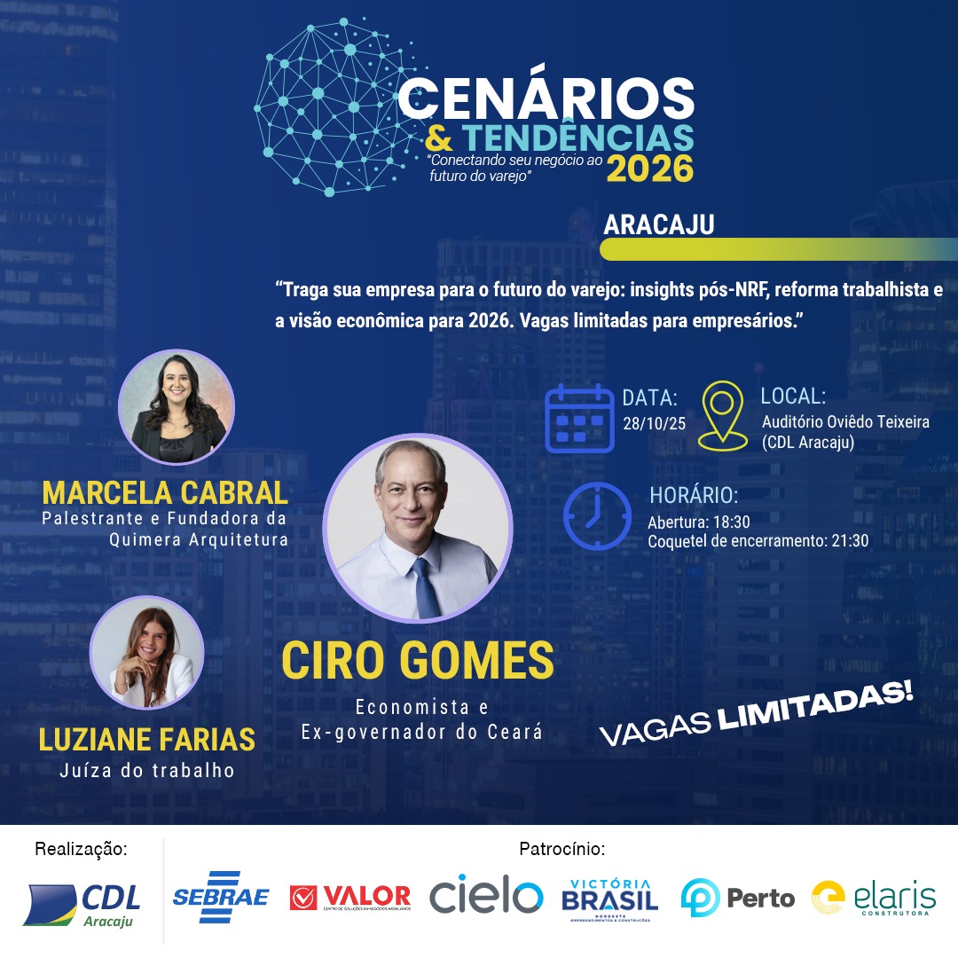 Evento “Cenários e Tendências 2026” conecta empresários ao futuro do varejo em Aracaju