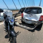 Motociclista fica ferido após colisão na ponte Aracaju-Barra dos Coqueiros