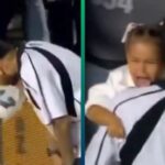 Filha de Neymar leva bolada após jogo e deixa o campo chorando em SP