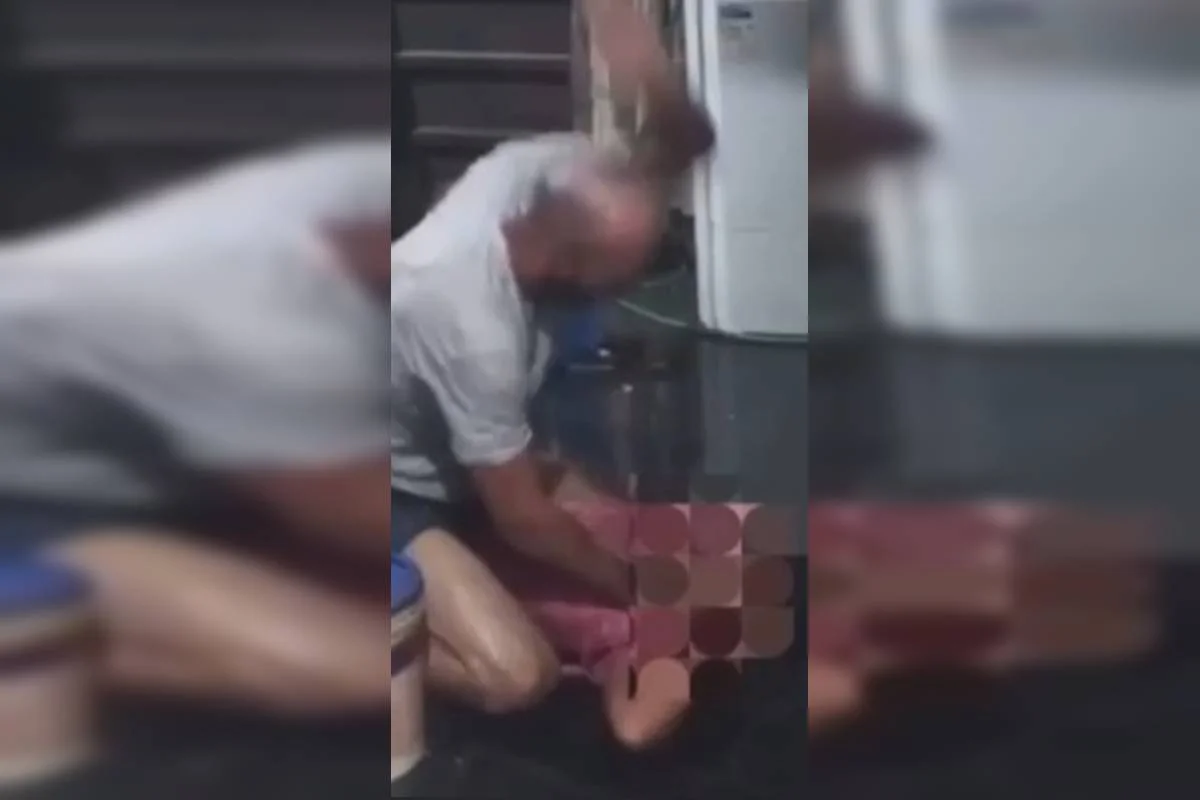 Filho registra o pai bêbado  agredindo brutalmente a mãe