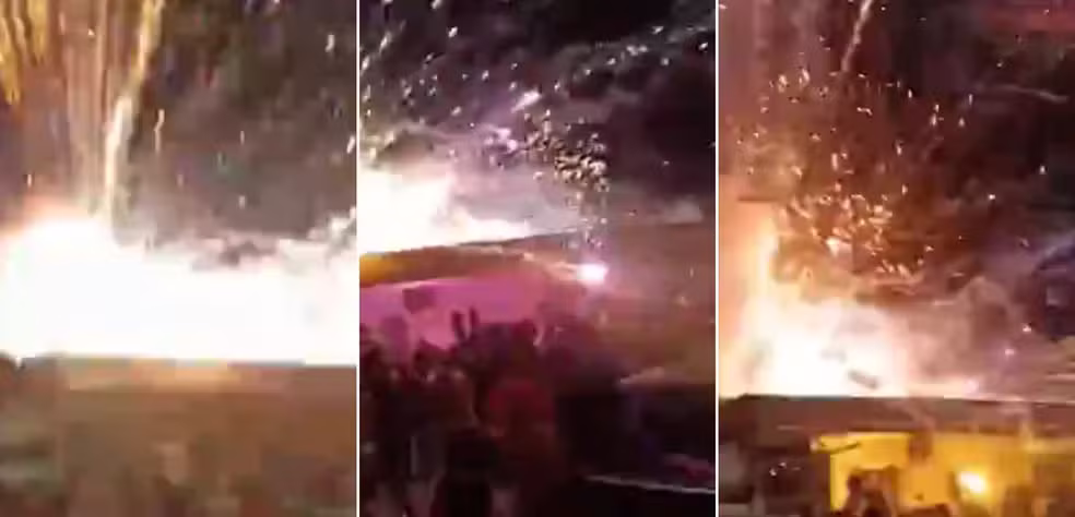 Queima de fogos quase acaba em tragédia no RS Queima de fogos quase acaba em tragédia no RS