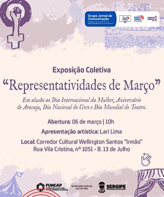 “Representatividades de Março” celebra arte e cultura sergipana em Aracaju – Curadoria realizada por Jane Junqueira “Representatividades de Março” celebra arte e cultura sergipana em Aracaju – Curadoria realizada por Jane Junqueira