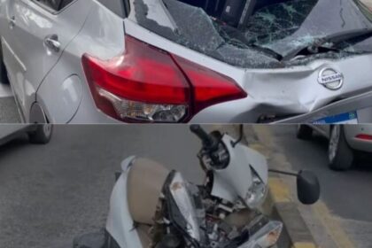 Motociclista fica ferida após colidir na traseira de carro em cruzamento de Aracaju