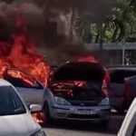 Incêndio atinge veículo e danifica carros estacionados em Estância