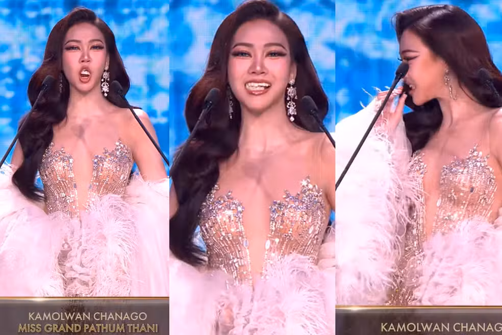 Concorrente do Miss Tailândia fica sem os dentes durante apresentação