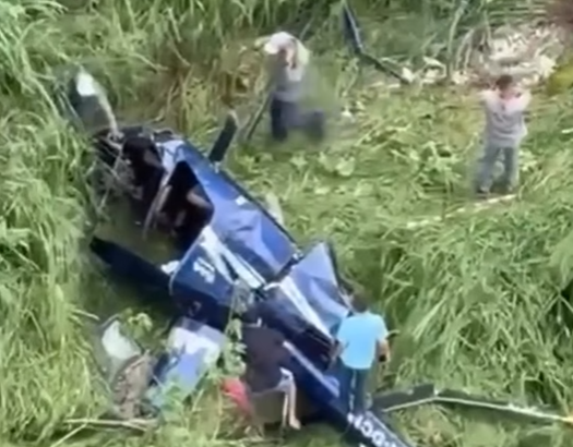 Helicóptero cai em Campina Grande