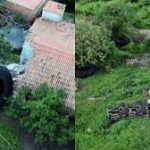 Carreta tomba na BR-222 e pneus gigantes invadem quintais de casas no Ceará