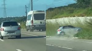 Discussão no trânsito termina em perseguição e capotamento na BR-101, em João Pessoa