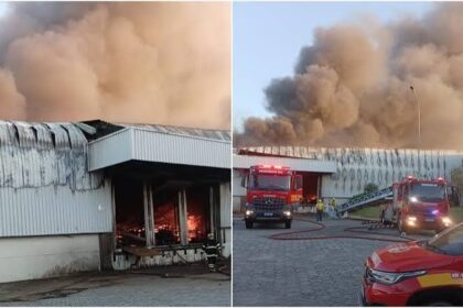 Incêndio de grandes proporções atinge fábrica dona das marcas Colcci, Triton e Fórum em SC