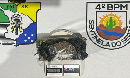 Força Tática apreende 676 gramas de maconha e balança de precisão em Canindé de São Francisco
