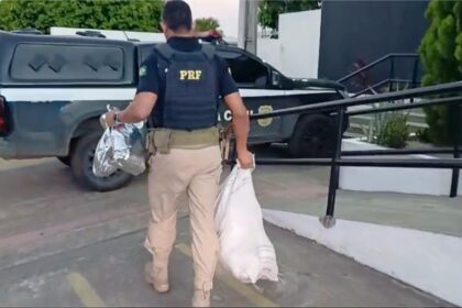 PRF apreende 25 quilos de mac0nha em veículo na BR-235, em Frei Paulo