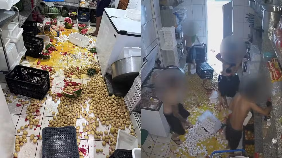 Adolescentes e jovem são flagrados em “guerra de comida” após invadirem escola no Paraná